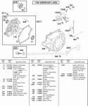 Blower Housing Crankcase CoverSump Diagram and Parts List for 085432-0230-B1  Briggs and Stratton Engine